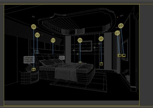 某简约室内卧室空间3DMAX模型素材