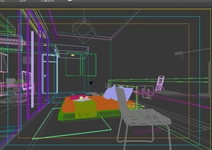 某个简约室内卧室设计3DMAX模型素材