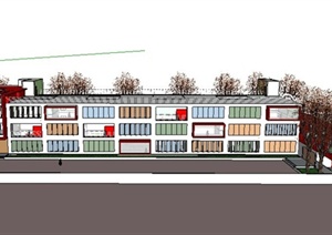 现代某幼儿园学校建筑设计SU(草图大师)模型