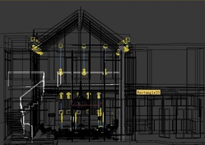 新中式某住宅客厅餐厅装修设计方案3DMAX模型