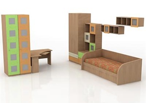某现代儿童房柜子与沙发设计3DMAX模型
