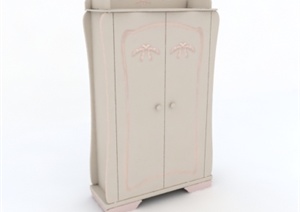 一个儿童房衣柜家具设计3DMAX模型