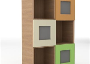 一个儿童房储物柜家具设计3DMAX模型