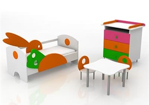 三样儿童房家具设计3DMAX模型