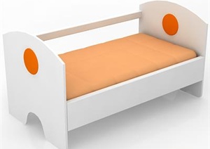 一张橙色儿童床家具设计3DMAX模型