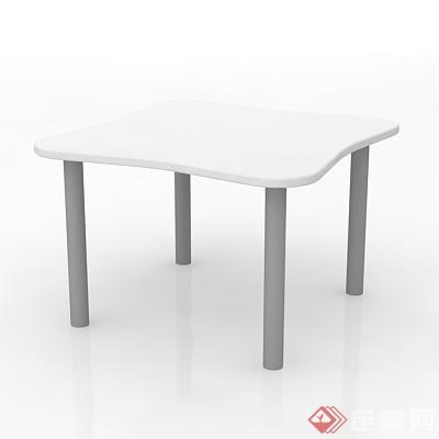 某现代儿童卧室小方桌设计3DMAX模型