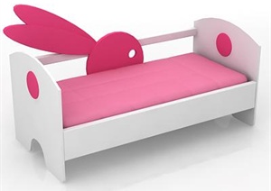 一张粉色儿童床家具设计3DMAX模型