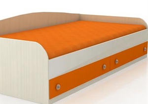现代儿童房儿童床家具3DMAX模型（含效果图）