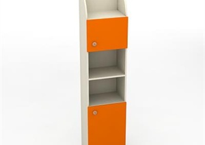 儿童房现代长方体储物柜家具3DMAX模型（含效果图）
