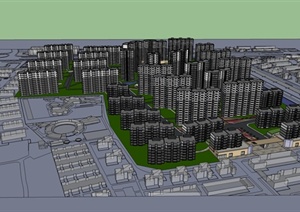 某大型居住区建筑规划设计SU(草图大师)模型1