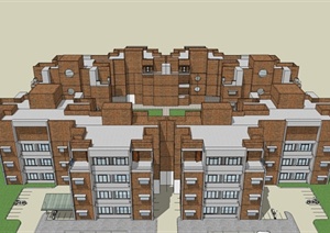 某居住小区多层住宅建筑设计SU(草图大师)模型