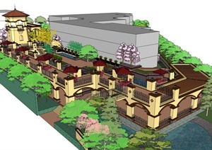 某住宅周围景观设计SU(草图大师)模型
