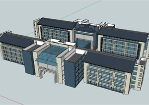 某高中科技楼建筑设计SU(草图大师)模型