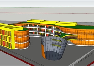 现代某幼儿园校园建筑设计SU(草图大师)模型