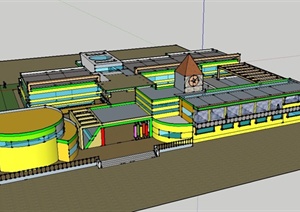 一所幼儿园建筑设计SU(草图大师)模型