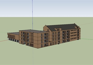 某小学校园教学楼建筑设计SU(草图大师)模型