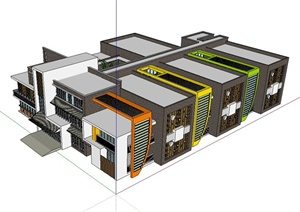 一栋幼儿园教学楼建筑设计SU(草图大师)模型