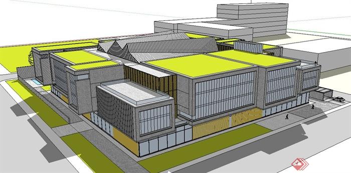 某学校特色建筑设计SU模型(1)