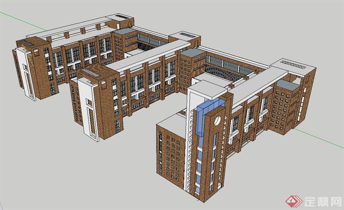 某所學校教學樓建築設計su模型