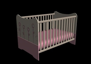 某现代儿童房家具婴儿床设计3DMAX模型