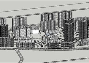 某大型居住小区建筑设计SU(草图大师)模型