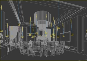 某中式酒楼包房包间室内装修设计方案3DMAX模型