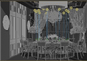 某地商业空间餐厅包房包间室内装修设计方案3DMAX模型