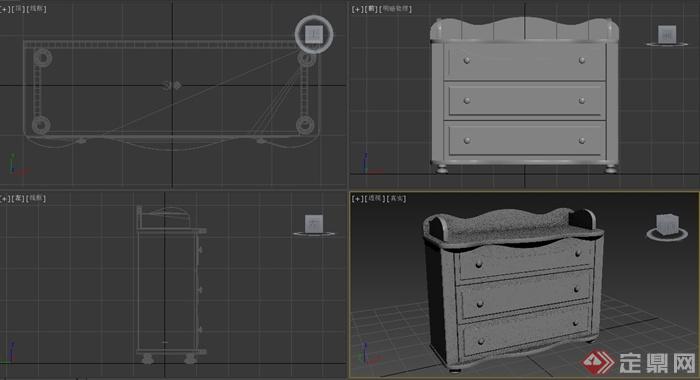 一个床头柜家具设计3DMAX模型(2)