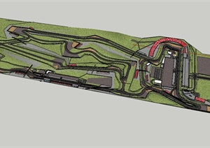 某赛车赛道景观设计SU(草图大师)模型