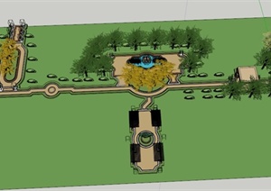 欧式某某小公园景观设计SU(草图大师)模型