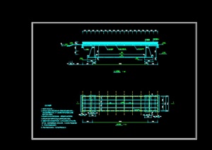 某现代钢质园桥施工图设计CAD图纸