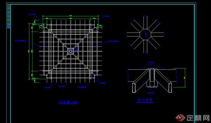 某木质小凉亭施工图CAD图纸设计(2)