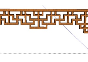 某中式木质窗花设计SU(草图大师)模型