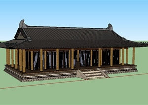 某旅游景区中式古建设计SU(草图大师)模型