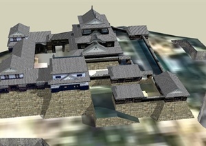 某日本古建建筑设计SU(草图大师)模型