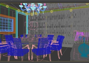 某个餐厅室内包间设计3DMAX模型