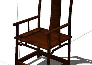 一个中式室内靠椅设计SU(草图大师)模型