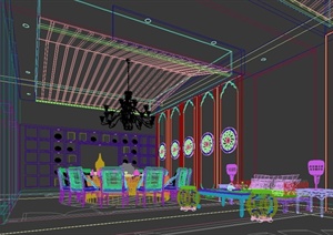 某餐厅泰式包厢装饰设计3DMAX模型
