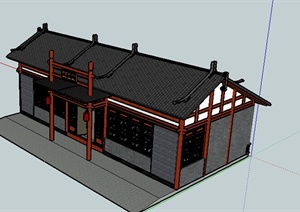现代中式风格公共厕所景观设计SU(草图大师)模型