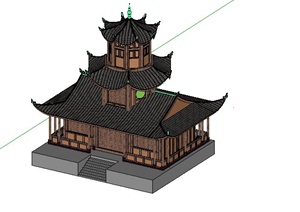 某中式古建文昌阁建筑设计SU(草图大师)模型