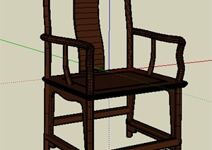 某古典中式风格座椅设计SU(草图大师)模型