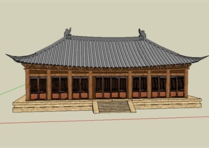 某中式古建大殿设计SU(草图大师)模型