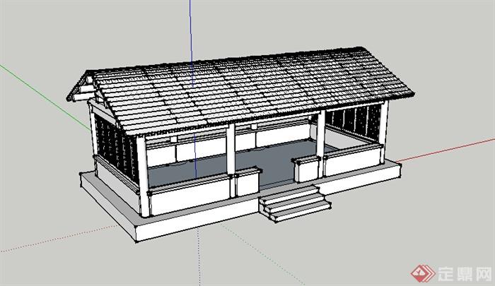 某中式草棚草屋设计SU模型(1)