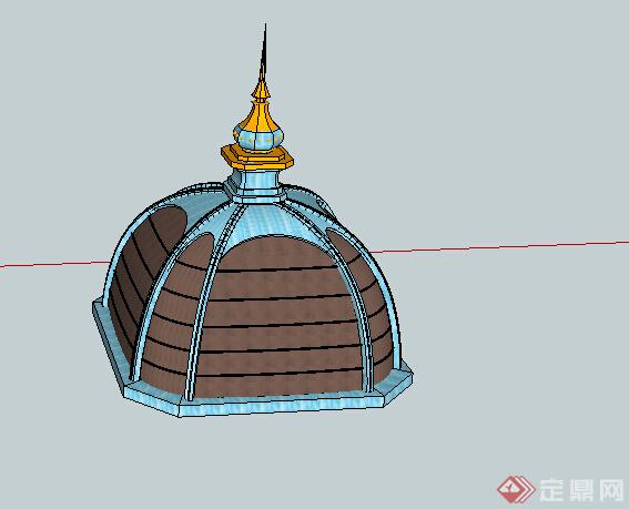 某中式蒙古帐篷设计SU模型(2)