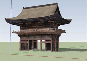 日式风格两层古建筑设计SU(草图大师)模型