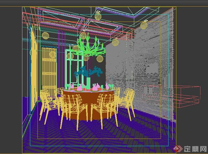 某餐厅餐饮空间包间设计3DMAX模型(1)