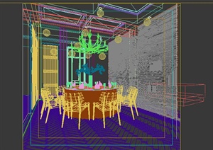 某餐厅餐饮空间包间设计3DMAX模型