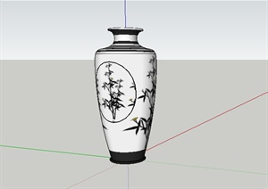 某中式花瓶设计SU(草图大师)模型素材