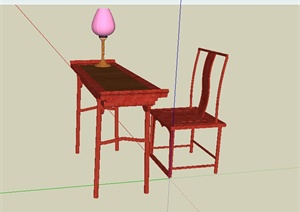 某中式家具坐凳设计SU(草图大师)模型