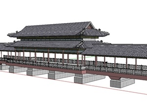 某个中式园林古建设计SU(草图大师)模型参考